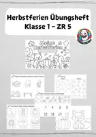 Vorschau - Arbeitsblätter - Herbstferien Übungsheft Klasse 1 - ZR 5 - Deckblatt