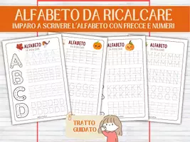 anteprima - Esercizi - Imparo a Scrivere l'Alfabeto con Frecce e Numeri | 7 Pagine di Pregrafismo e Tratteggio Lettere | Direzione del Tratto e Grafomotricità | Scuola Infanzia e Prima Elementare - Pagina di copertina