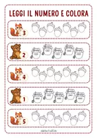 anteprima - Esercizi - Schede Autunnali Conteggio Matematica per Infanzia e Prima Elementare | Attività Numeri 1–10 | Schede Didattiche Stampabili, Giochi Matematici, Conta e Collega, Conta e Colora, I SPY Autunno, Early Algebra - Pagina 1