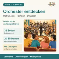 Vorschau - Unterrichtsreihen - Orchester entdecken – Instrumente, Instrumentenfamilien & Dirigieren | Klasse 3/4 - Deckblatt