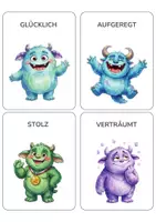 Vorschau - Spiele - Monster Gefühlskarten für Kinder | Emotionen lernen | Gefühle erkennen - Seite 1