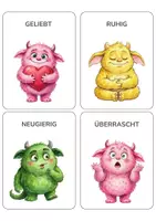 Vorschau - Spiele - Monster Gefühlskarten für Kinder | Emotionen lernen | Gefühle erkennen - Seite 2