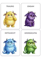 Vorschau - Spiele - Monster Gefühlskarten für Kinder | Emotionen lernen | Gefühle erkennen - Seite 3