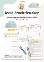 Vorschau - Arbeitsblätter - Brain Break Tracker & Reflexionsbogen (Sek I + Sek II) | Wochentracker - Deckblatt