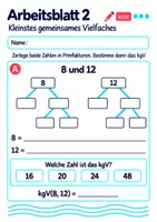 Vorschau - Arbeitsblätter - Kleinstes gemeinsames Vielfaches Klasse 5 Gymnasium | Mathematik Sekundarstufe I | 10 Arbeitsblätter mit Lösungen als PDF - Seite 2