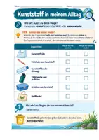 Vorschau - Unterrichtsreihen - Kunststoff - Plastik in der Umwelt - Arbeitsblätter mit Tipp-Karten und Raketenaufgaben (BNE) - Deckblatt