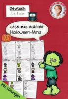 Vorschau - Arbeitsblätter - Lesemalblätter Halloween Klasse 2–3 | Halloween-Minis mit Lösungen - Deckblatt