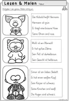Vorschau - Arbeitsblätter - Lesemalblätter Halloween Klasse 2–3 | Halloween-Minis mit Lösungen - Seite 3