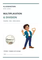 Vorschau - Arbeitsblätter - Multiplikation und Division Klasse 3 – Arbeitsheft mit Lösungen | Klassenstark - Deckblatt