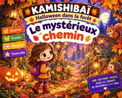 Aperçu - Cartes / Images - Kamishibaï | Le mystérieux chemin | Halloween dans la forêt - Page de couverture