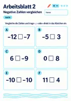 Vorschau - Arbeitsblätter - Negative Zahlen vergleichen Klasse 5 Gymnasium | Mathematik Sekundarstufe I | 10 Arbeitsblätter mit Lösungen als PDF - Seite 2