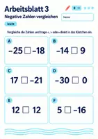 Vorschau - Arbeitsblätter - Negative Zahlen vergleichen Klasse 5 Gymnasium | Mathematik Sekundarstufe I | 10 Arbeitsblätter mit Lösungen als PDF - Seite 3