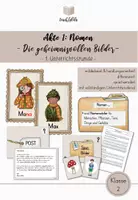 Vorschau - Stundenentwürfe - Nomen entdecken – Die geheimnisvollen Bilder - Deckblatt