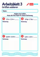 Vorschau - Arbeitsblätter - Größen addieren Klasse 5 Gymnasium | Mathematik Sekundarstufe I | 10 Arbeitsblätter mit Lösungen als PDF - Seite 3