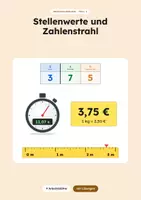 Vorschau - Arbeitsblätter - Dezimalzahlen: Stellenwerte & Zahlenstrahl - Deckblatt