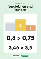 Vorschau - Arbeitsblätter - Dezimalzahlen vergleichen, ordnen & runden - Deckblatt