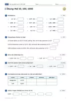 Vorschau - Arbeitsblätter - Dezimalzahlen mal & geteilt durch 10, 100, 1000 - Seite 3