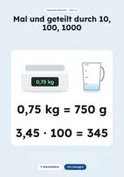 Vorschau - Arbeitsblätter - Dezimalzahlen mal & geteilt durch 10, 100, 1000 - Deckblatt