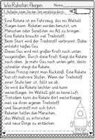 Vorschau - Arbeitsblätter - FREEBIE: Wie Raketen fliegen? Leseverstehen Grundschule | Lesetexte Klasse 2–4 - Seite 3