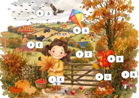 Vorschau - Arbeitsblätter - Ein Herbsttag auf dem Land – Differenzierte Mini-Lesespur mit Wimmelbild - Seite 2