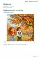 Vorschau - Arbeitsblätter - Bildergeschichte im Herbst: 3 Stufen - Deckblatt