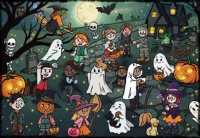Vorschau - Stundenentwürfe - Halloween Wimmelbild – Lesetexte mit Fehlern | 4-fach differenziert | Leseverständnis Klasse 3 & 4 - Seite 2