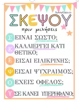 Προεπισκόπηση - Υποστηρικτικό υλικό / Ειδική αγωγή - Σκέψου Πριν Μιλήσεις – Poster Θετικής Επικοινωνίας - Σελίδα 1