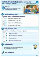 Vorschau - Stundenentwürfe - Wörtliche Rede Klasse 5 – Anführungszeichen, Begleitsätze & Dialoge sicher anwenden | Arbeitsheft + Lösungen - Deckblatt