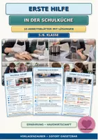 Vorschau - Unterrichtsreihen - Erste Hilfe in der Schulküche – 10 Arbeitsblätter | Klasse 5/6 - Deckblatt