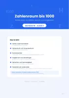 Vorschau - Arbeitsblätter - Zahlenraum bis 1000: Zahlen lesen, schreiben, ordnen und vergleichen für die 3. Klasse (Tausenderraum) - Deckblatt