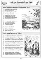 Vorschau - Arbeitsblätter - Lyrik Oberstufe | Expressionismus & Romantik vergleichen - Seite 1