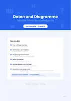 Vorschau - Arbeitsblätter - Daten und Diagramme: Strichlisten, Tabellen und Säulendiagramme für die 3. Klasse (Diagramme lesen, Umfrage) - Deckblatt