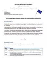 Vorschau - Klassenarbeiten - Klausur SoWi - Inhaltsfeld 5: Europäische Union - Deckblatt