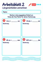 Vorschau - Arbeitsblätter - Längeneinheiten umrechnen Klasse 5 Gymnasium | Mathematik Sekundarstufe I | 10 Arbeitsblätter mit Lösungen als PDF - Seite 2