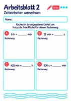 Vorschau - Arbeitsblätter - Zeiteinheiten umrechnen Klasse 5 Gymnasium | Mathematik Sekundarstufe I | 10 Arbeitsblätter mit Lösungen als PDF - Seite 2