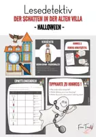 Vorschau - Arbeitsblätter - Lesedetektiv Halloween: Der Schatten in der alten Villa; Lesespiel - Deckblatt