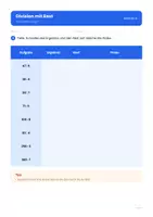 Vorschau - Arbeitsblätter - Schriftliche Division: Teilen durch einstellige Zahlen für die 4. Klasse (Dividieren, Division mit Rest) - Seite 2