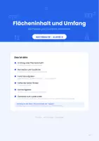Vorschau - Arbeitsblätter - Flächeninhalt und Umfang: Rechtecke und Quadrate vermessen für die 4. Klasse (Quadratzentimeter, Quadratmeter) - Deckblatt