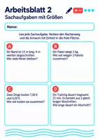 Vorschau - Arbeitsblätter - Sachaufgaben mit Größen Klasse 5 Gymnasium | Mathematik Sekundarstufe I | 10 Arbeitsblätter mit Lösungen als PDF - Seite 2