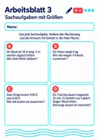 Vorschau - Arbeitsblätter - Sachaufgaben mit Größen Klasse 5 Gymnasium | Mathematik Sekundarstufe I | 10 Arbeitsblätter mit Lösungen als PDF - Seite 3