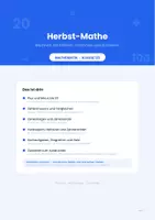 Vorschau - Arbeitsblätter - Herbst-Mathe: Rechnen mit Blättern, Kastanien und Kürbissen für die 1. und 2. Klasse (Zahlenraum bis 20) - Deckblatt