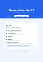 Vorschau - Arbeitsblätter - Plus und Minus bis 20: Lernzielkontrolle – Test A und Test B für die 1. Klasse (Rechnen bis 20) - Deckblatt