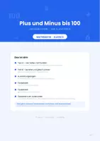 Vorschau - Arbeitsblätter - Plus und Minus bis 100: Lernzielkontrolle – Test A und Test B für die 2. Klasse (Zahlenraum 100) - Deckblatt