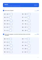 Vorschau - Arbeitsblätter - Plus und Minus bis 100: Lernzielkontrolle – Test A und Test B für die 2. Klasse (Zahlenraum 100) - Seite 1
