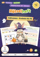 Vorschau - Arbeitsblätter - Halloween-Rätselheft Mathe für ESE | Sudoku, Zahlenweg, Geheimschrift, Labyrinth | Klare Struktur | Klasse 1-2 - Deckblatt