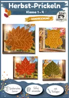 Vorschau - Mal- und Bastelvorlagen - Herbst Prickeln – Prickelvorlagen für Kinder | Fensterbilder, Kunst, Grundschule, Klasse 1, Klasse 2, Klasse 3, Klasse 4 - Deckblatt