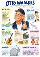 Vorschau - Arbeitsblätter - Lernplakat + Arbeitsblätter zum Thema "Otto Waalkes" + Lösung & MP3 + Mindmap + Infografik - Deckblatt
