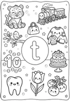 Voorbeeld - Letterkleurplaat | Letter 't' - Voorblad