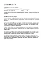 Vorschau - Test - Test Deutsch - Leseförderung Klasse 3 mit Lösungen - Seite 1