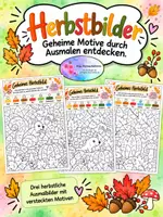 Vorschau - Mal- und Bastelvorlagen - Herbstbilder - ausmalen & entdecken - Deckblatt